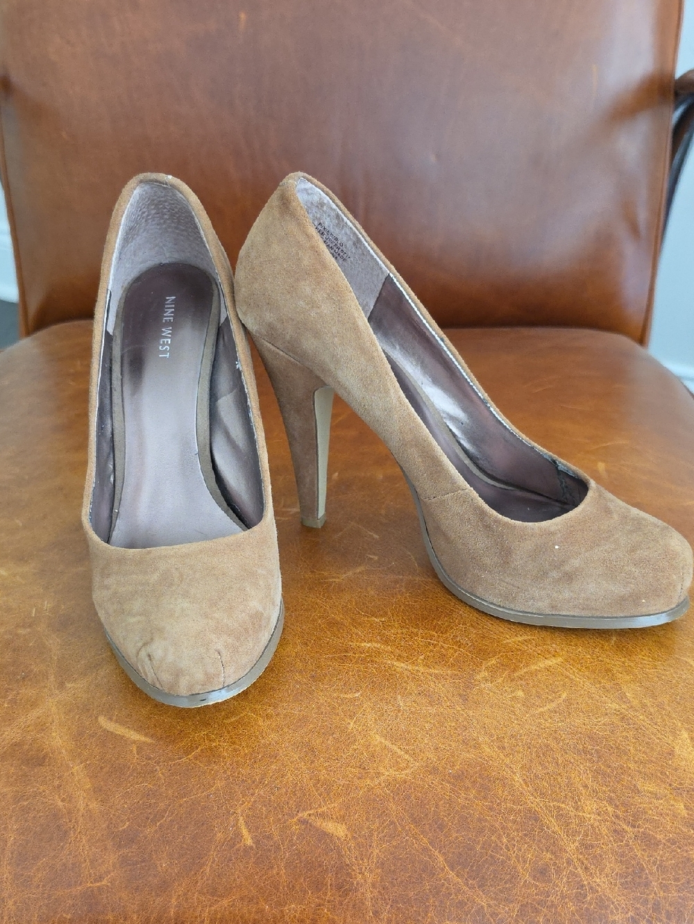 Nine West Brown Suede Platform Pump